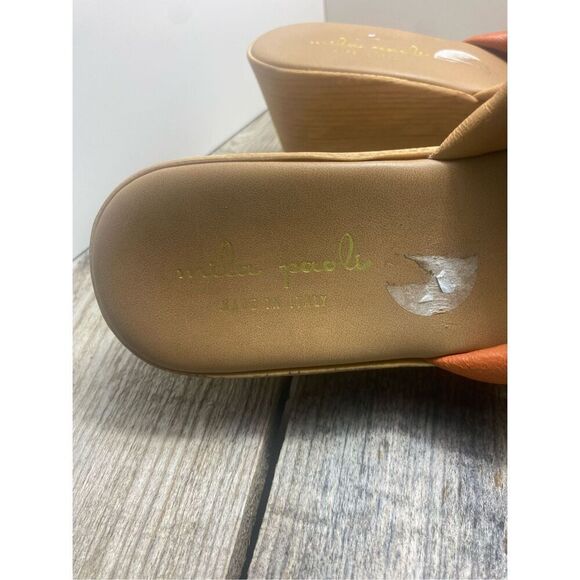 Mila Paoli Italian Leather Wedge Sandals Women’s 8.5 Multicolor Metallic Platfor - Picture 8 of 8